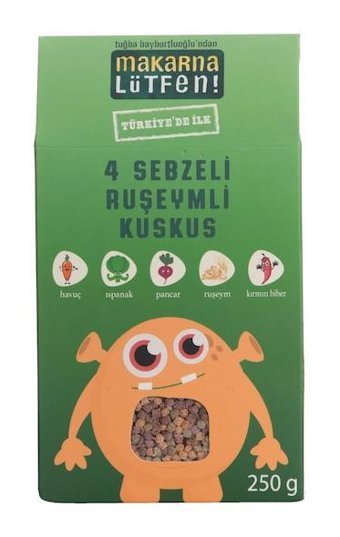Makarna Lütfen! Dört Sebzeli Ruşeym Unlu Bebek Kuskus Makarna 250 gr