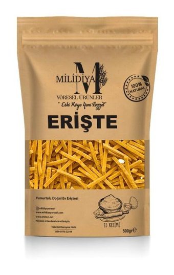 Milidiya Yöresel Ürünler Havuçlu Erişte 500 gr