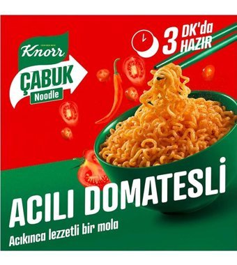 Knorr Çabuk Bardak Acılı Domates Çeşnili Noodle 8x67 gr