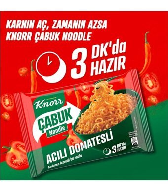 Knorr Çabuk Bardak Acılı Domates Çeşnili Noodle 8x67 gr