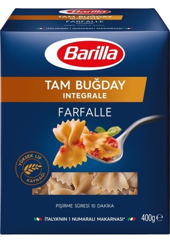 Barilla İntegrale Tam Buğday Unlu Farfalle Kelebek Makarna 400 gr