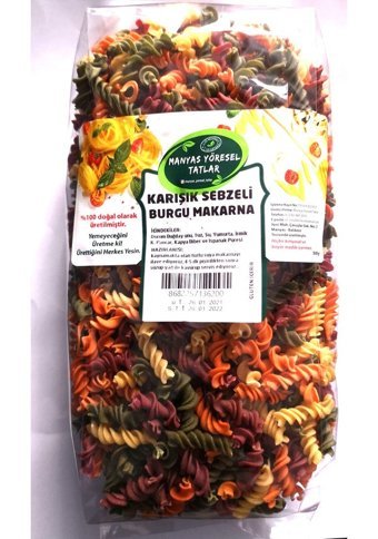 Manyas Yöresel Tatlar Karışık Sebzeli Burgu Makarna 500 gr