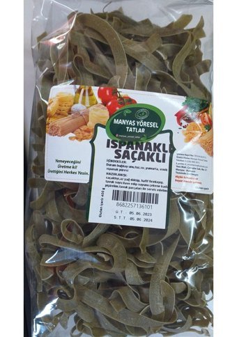 Manyas Yöresel Tatlar Ispanaklı Saçaklı Makarna 400 gr