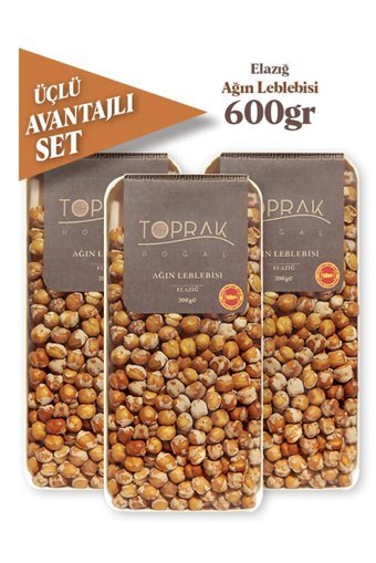 Toprak Doğal Ağın Kavrulmuş Tuzsuz Çıtır Beyaz Leblebi 200 x 3 gr