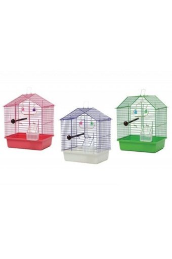 Keser Store PRA-2225674-0341 Çatılı Dikdörtgen Krom Muhabbet Kuşu Kafesi