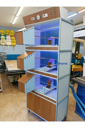 Smyrna Compact Ayaklı Dikdörtgen Ahşap Muhabbet Kuşu Kafesi Kahverengi