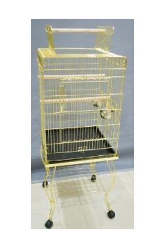 Qh Pet Cage 901AG Ayaklı Dikdörtgen Krom Papağan Kafesi Siyah - Sarı