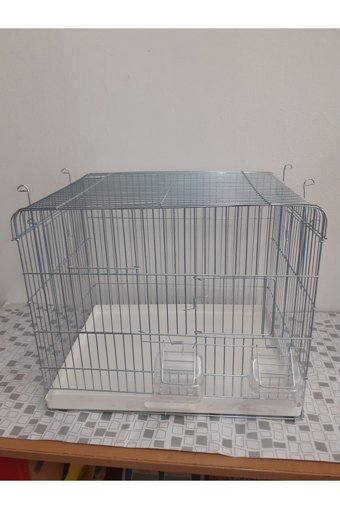 Soha Ticaret Dikdörtgen Metal Muhabbet Kuşu Kafesi Beyaz