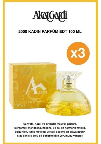 Akat 2000 EDT Meyveli Kadın Parfüm 3x100 ml