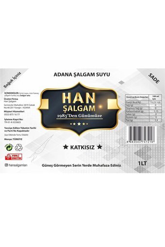 Han Organik Şekersiz Acısız Şalgam 6x1 lt