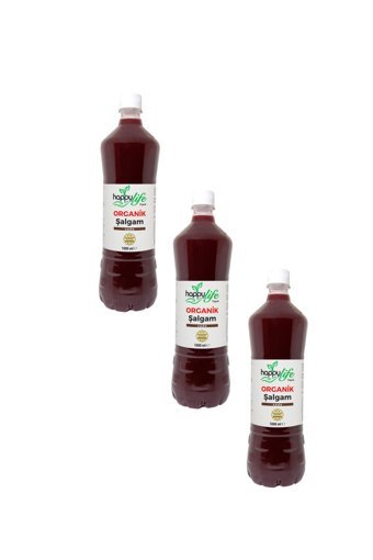 Happy Life Organik Şekersiz Acısız Şalgam 3x1 lt