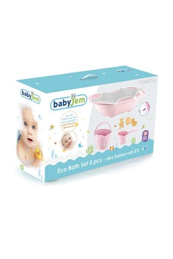 Babyjem Fileli Pembe Desenli Bebek Küveti Seti