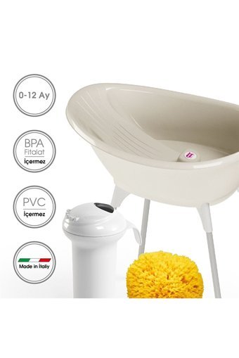 Ok Baby Ayaklı Beyaz Katlanır Bebek Küveti Seti