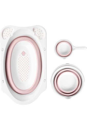 Hobby Life Ayaklı Pembe Katlanır Bebek Küveti Seti