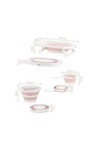 Hobby Life Ayaklı Pembe Katlanır Bebek Küveti Seti
