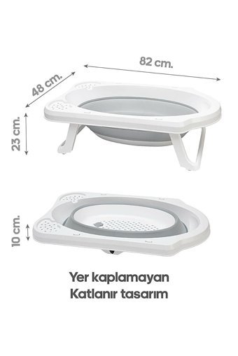 Çavdar Group Ayaklı Gri Katlanır Bebek Küveti Seti