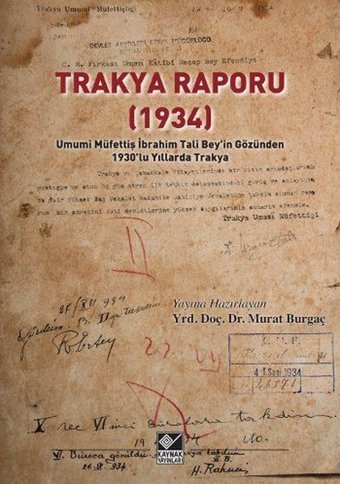 Trakya Raporu 1934 Komisyon Kaynak Yayınları