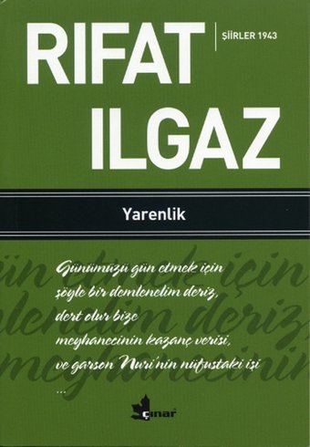 Yarenlik Rıfat Ilgaz Çınar Yayınları