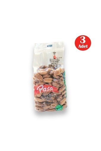 Paşa Kuruyemiş Tane Çiğ Badem İçi 3x250 gr