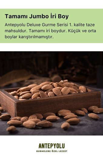 Antepyolu Organik Tane Çiğ Badem İçi 500 gr