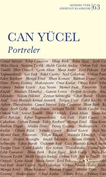 Portreler - Modern Türk Edebiyatı Klasikleri 63 Can Yücel İş Bankası Kültür Yayınları