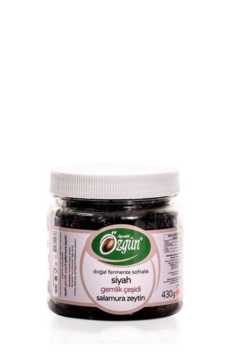 Özgün Gemlik Salamura Siyah Zeytin Kavanoz 430 gr