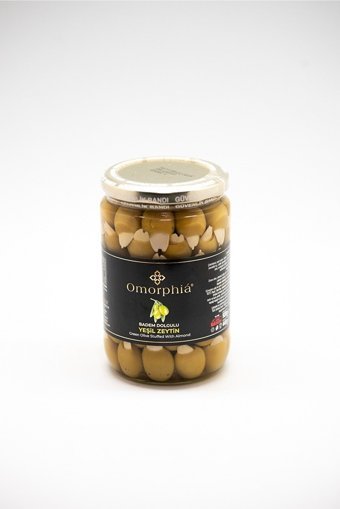 Omorphia Çekirdeksiz Salamura Bademli Yeşil Zeytin Kavanoz 920 gr