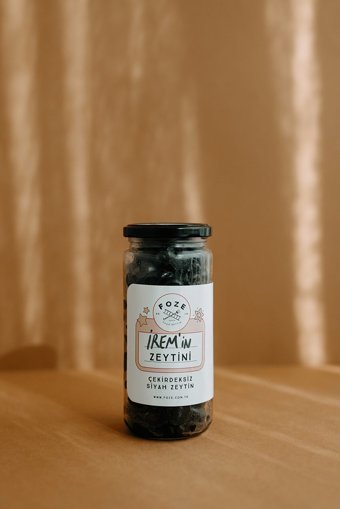 Foze Çekirdeksiz Az Tuzlu Siyah Zeytin Kavanoz 300 gr