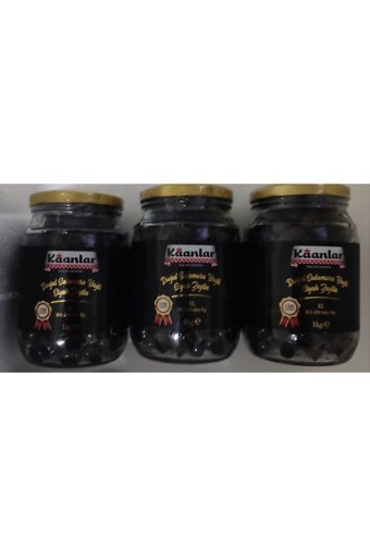 Kaanlar Salamura Siyah Zeytin Kavanoz 3 kg