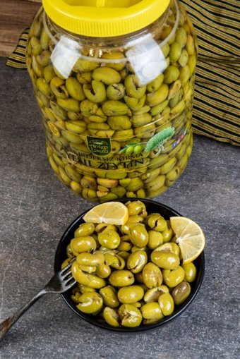 Nefisso Çekirdeksiz Salamura Kırma Yeşil Zeytin Pet Kavanoz 2.5 kg