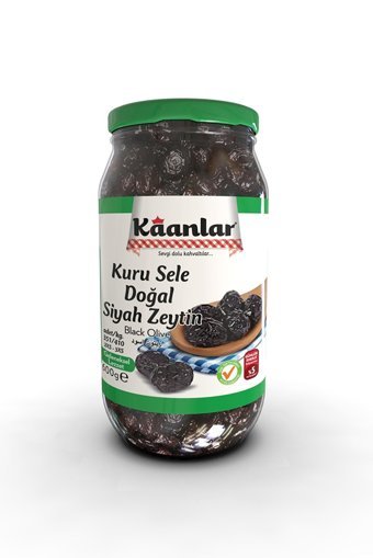 Kaanlar Kuru Sele Siyah Zeytin Kavanoz 600 gr