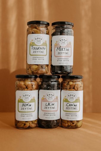 Foze Çekirdeksiz Salamura Az Tuzlu Yeşil Zeytin Kavanoz 300 gr