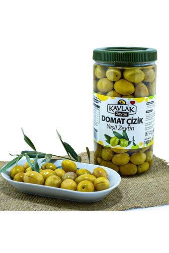 Kavlak Salamura Çizik Yeşil Zeytin Pet Kavanoz 1 kg