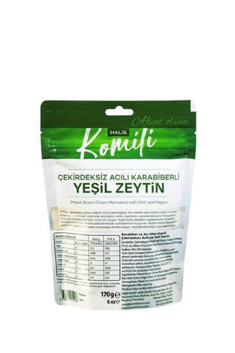Komili Soslu Çekirdeksiz Yeşil Zeytin Paket 170 gr