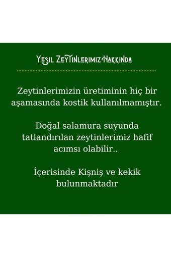 Karşı Köyden Salamura Kırma Yeşil Zeytin Pet Kavanoz 3.5 kg