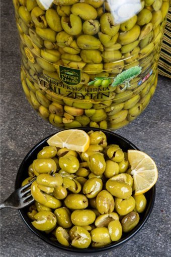 Nefisso Çekirdeksiz Salamura Kırma Yeşil Zeytin Pet Kavanoz 4.5 kg