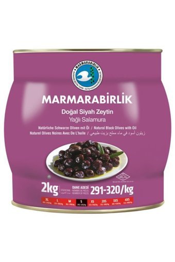 Marmarabirlik Salamura Siyah Zeytin Teneke 2 kg