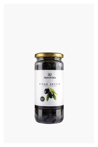 Nova Vera Kuru Sele Tuzsuz Siyah Zeytin Kavanoz 500 gr