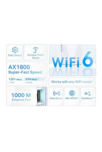 Tp-Link RE600X Kablosuz 2.4 GHz-5 GHz Wifi Dual Band Access Point 2 Antenli 1201 Mbps Menzil Genişletici