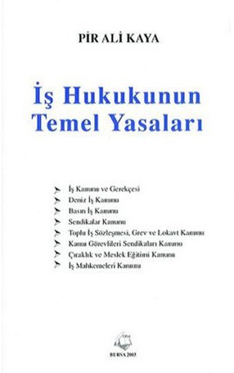 İş Hukukunun Temel Yasaları Pir Ali Kaya Nobel Akademik Yayıncılık