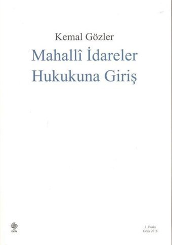 Mahalli İdareler Hukukuna Giriş Ekin Basım Yayın
