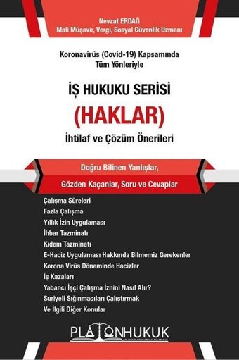İş Hukuku Serisi Haklar Nevzat Erdağ Platon Hukuk Yayınevi