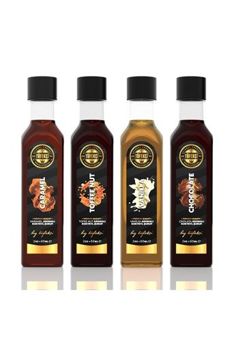 By Tüfekçi Karamel Fındık Vanilya Çikolata Aromalı Kahve Şurubu 4x60 ml