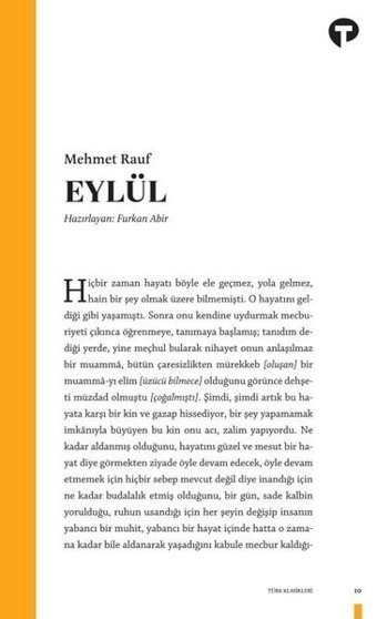 Eylül Mehmet Rauf Turkuvaz Kitap
