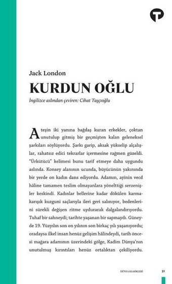 Kurdun Oğlu Jack London Turkuvaz Kitap