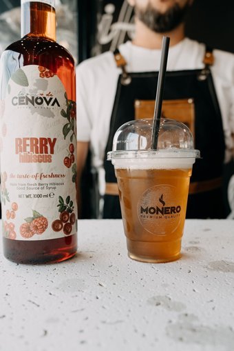 Cenova Gurme Seri Berry Hibiscus Aromalı Kahve Şurubu 1 lt