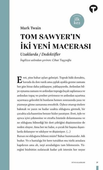 Tom Sawyer'in İki Yeni Macerası Mark Twain Turkuvaz Kitap