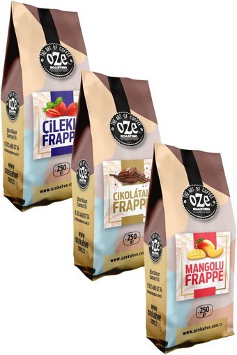 Oze Çilek-Çikolata-Mango Aromalı Toz Frappe 250 gr 3'lü