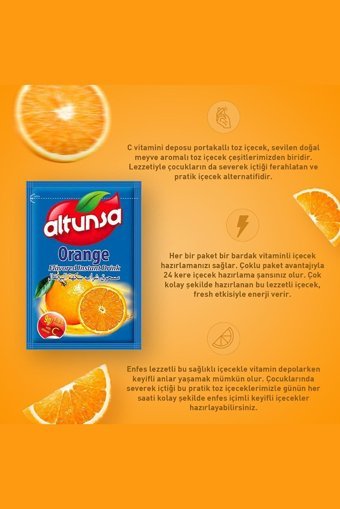 Altunsa Portakal Aromalı İçecek Tozu 9 gr 24'lü