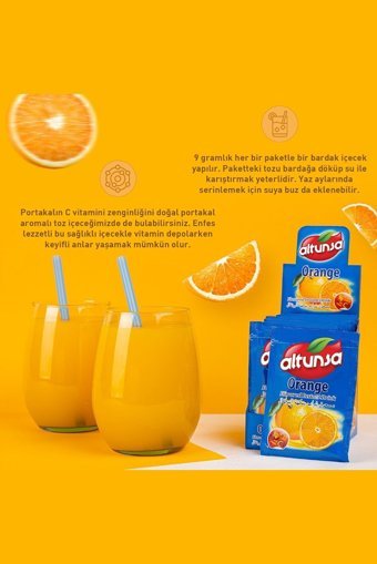 Altunsa Portakal Aromalı İçecek Tozu 9 gr 24'lü